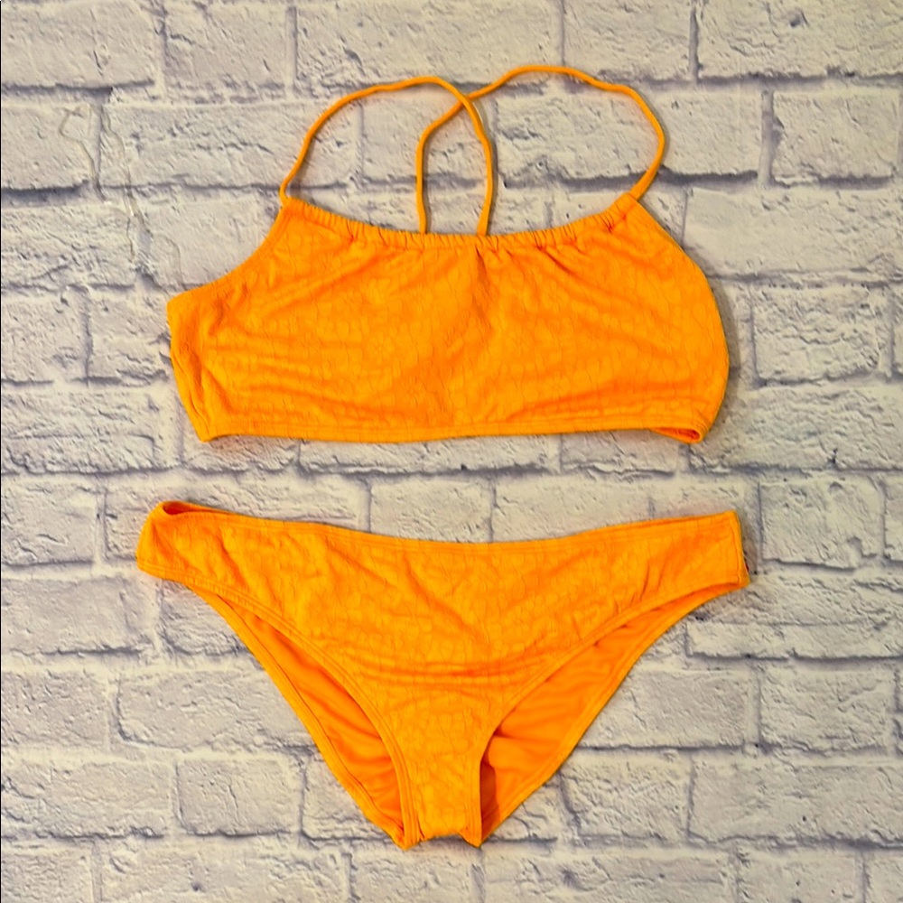 Ninety-Nine Orange Bikini Textured Tie-Back Halter Swim Suit Size XXL/19 NWT